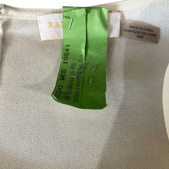 Ramy Brook Ivory Long Sleeve Blouse Medium Minimalist Career Chic Workwear - Picture 10 of 10